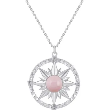 Přívěsek Zlatý přívěsek kompas s růžovým opálem Pinto