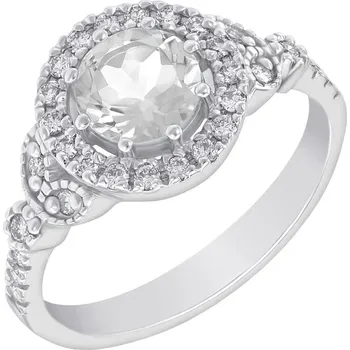 Prsten Zásnubní halo prsten s moissanitem a lab-grown diamanty Varana