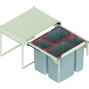 Odpadkový koš REJS odpadkový koš JC609 600 mm na dvířka 2 x 9l + 2 x 20l šedý