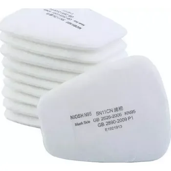 Úložný box 10× vyměnitelné bavlněné filtry N95 KN95 pro polomasky 6200 / 6800 – ochrana dýchacích cest (Výměnné bavlněné filtry N95 / KN95 – sada 10 ks pro masky 6200 a 6800. Určené pro ochranu dýchacích cest při náročných pracovních podmínkách, broušení, lakování i