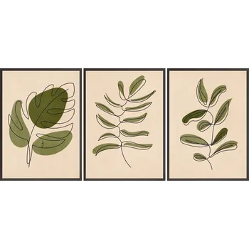 Obraz Postery + RÁMY 3x 24x33 abstraktní listy 2 na výběr