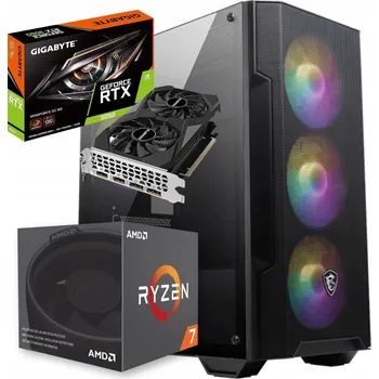 Stolní počítač Počítač Ryzen 7 4,1 GHz | NVIDIA RTX3050 6 GB | 32 GB RAM 1 TB SSD Win11