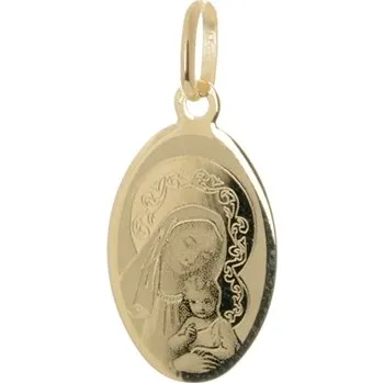 Šperk Zlatý přívěšek destička madonka Panna Marie s Ježíškem ZZ1090F + dárek zdarma