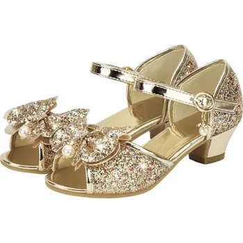 Chlapecké sandály LESKLÉ STŘEVÍČKY SANDÁLKY BOTIČKY PRO DÍVKU 18 CM vel. 28 ZLATÉ