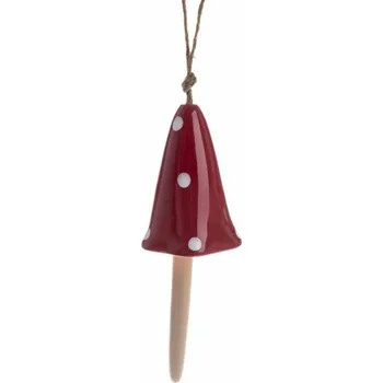 Vánoční dekorace Casa de Engel Home Keramický zvonek - houba, červená, 6/48 Fialová UNI (2814483)