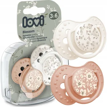 dudlíky Dudlík silikonový dynamický LOVI 3-6 m 2 ks Blossom Ivory