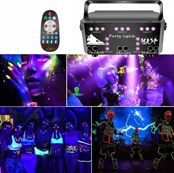 Osvětlovací technika RGB DISCO LASEROVÝ PROJEKTOR S DÁLKOVÝM OVLÁDÁNÍM PRO PÁRTY A NA STĚNU
