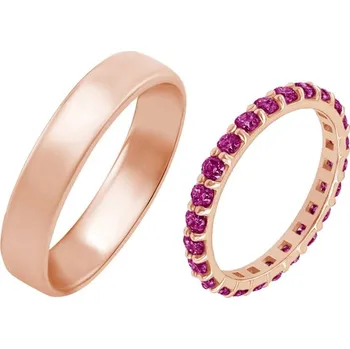 Prsten Dámský eternity prsten s rubíny a pánský komfortní prsten Brites