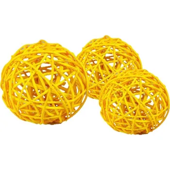 Vánoční dekorace Dekorace - Lata Ball 4 cm - žlutý 4 ks