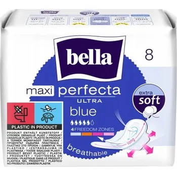 Menstruační vložka Hygienické vložky Bella Perfecta Ultra Maxi Blue s křidélky, 8 ks