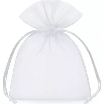 Dárková taška 25 ks Organza sáčky 12 x 15 cm - bíle