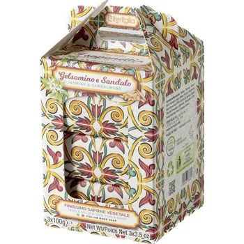 Mýdlo ITERITALIA Dárkový set přírodních mýdel -Jasmín a santalové dřevo