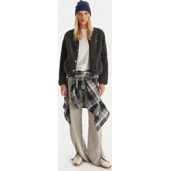 Dámské oblečení Roxy Fleecová mikina Iconic Town ERJPF03229 Šedá Regular Fit S