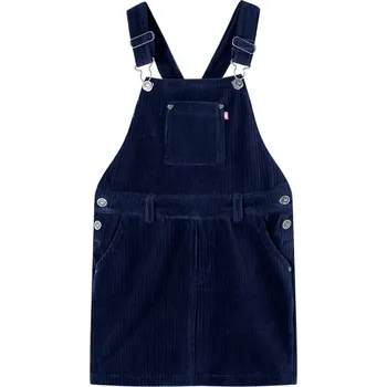 Dívčí oblečení vidaXL Dětské manšestrové šaty s laclem námořnicky modré 128