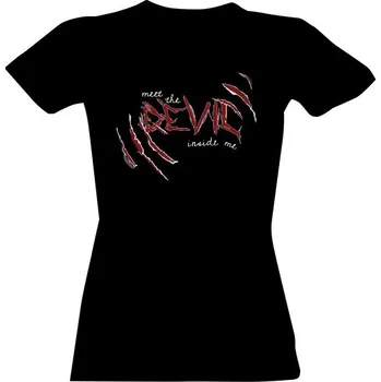 Dámské tričko Tričko s potiskem Meet the devil - bílá dámské