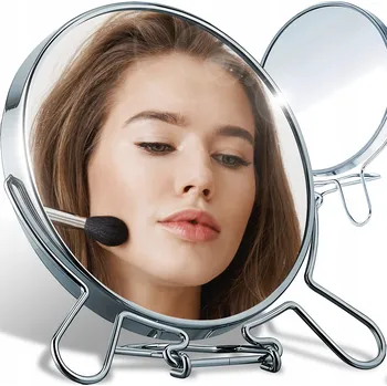 Zrcadlo Zrcadlo na líčení kosmetické ZRCADLO STOJÍCÍ KULATÉ STŘÍBRNÉ VELKÉ