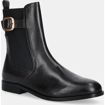 Dámská zimní obuv Kožené kotníkové boty Twinset dámské, hnědá barva, na plochém podpatku, 252TCP120 252TCP120.00203 89X, EUR 38