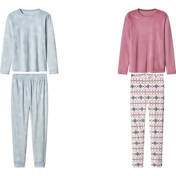 Dívčí pyžamo esmara® Dívčí plyšové pyžamo Růžová/Bílá 134/140