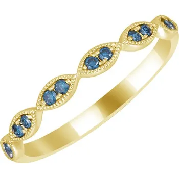 Prsten Něžný eternity prsten ze zlata s modrými diamanty Talita