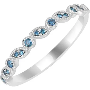 Prsten Modré diamanty ve zlatém eternity prstenu Sango