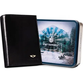 Peněženka Peterson pánská peněženka z pravé kůže černá - muž