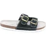 SAMLUX® Dámské kožené korkové pantofle černé 988-L1 (100% kůže) Barva: Black, Velikost: 37