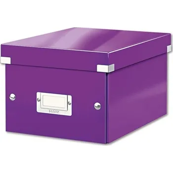Archivační box Krabice Click & Store Leitz WOW - A5, purpurová