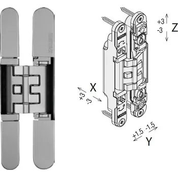 pant závěs skrytý KUBICA K2460 - satin chrom