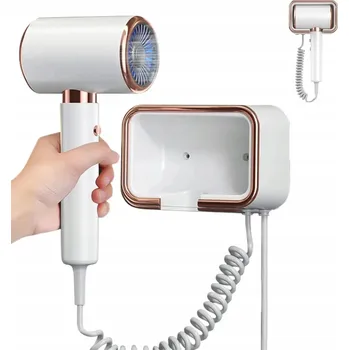 Fén Nástěnný hotelový fén na vlasy LEHKÝ a VÝKONNÝ s DRŽÁKEM