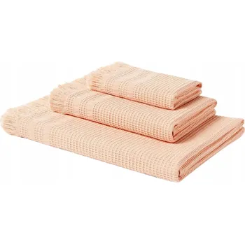 Ručník Sada ručníků WESTWING, 3 kusy, růžové, bavlna, 30x50 cm, 50x100 cm, 70x140 cm