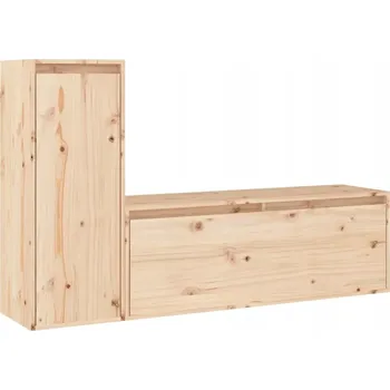 Televizní stolek Závěsná TV skříňka - Borovice, 100x30x35, 30x30x80, hnědá