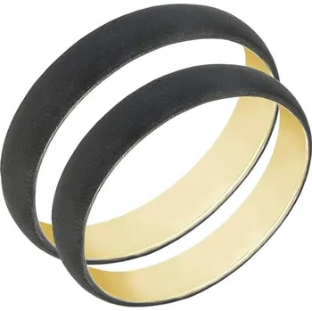 Prsten Zlaté snubní prsteny s černým rutheniem a matným povrchem Apla