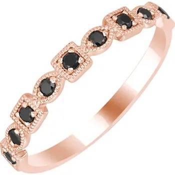 Prsten Zlatý eternity prsten s černými diamanty Sanel