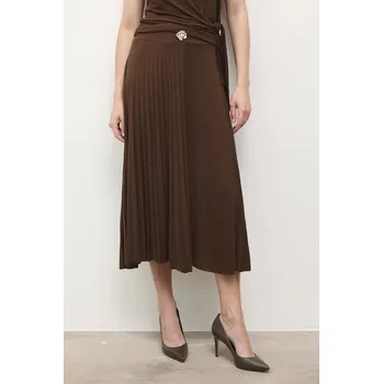 Dámská sukně Sukně Answear.LAB hnědá barva, midi, áčková 55614.iak 88X, vel. M