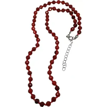 Náhrdelník Exkluzivní fazetovaný karneolový náhrdelník 6 mm – zapínání z chirurgické oceli