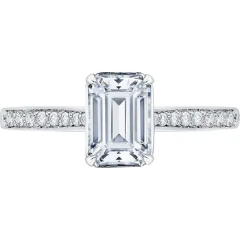 Prsten Zlatý zásnubní prsten s emerald moissanitem Rafa