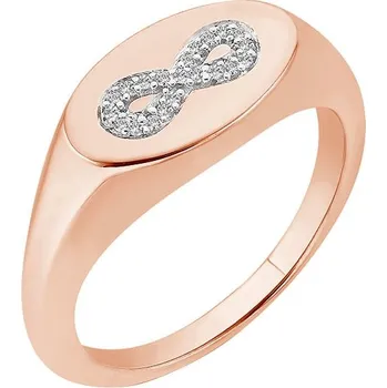 Prsten Zlatý diamantový pečetní prsten se znakem nekonečna Julien