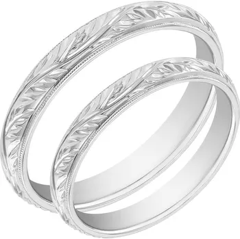 Prsten Platinové snubní prsteny s přírodním motivem Matu