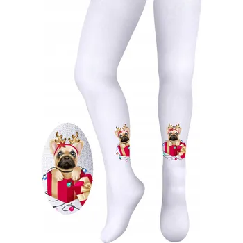 Milé dětské punčocháče bílé mikrovlákno, velikost 152