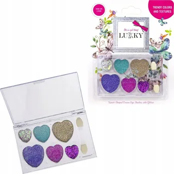 Oční stíny Lukky krémové oční stíny třpytkami a štětcem, 6 barů: fu