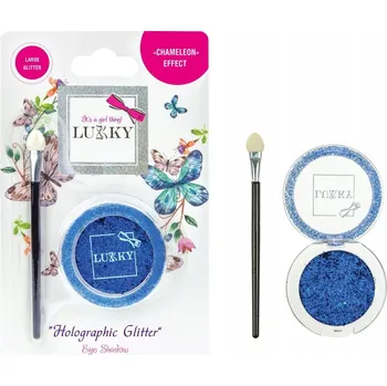 Přípravek na oči Lukky gelové oční stíny s holgrafickými třpytkami a štětcem,