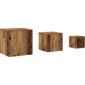 Konferenční stolek Odkládací stolky dub artisan, sada 3 ks 45x45 cm, 35x35 cm, 24x24 cm