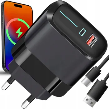 RYCHLÁ NABÍJEČKA SADA 3v1 KOSTKA + KABEL USB TYP-C 20W QUICK CHARGING