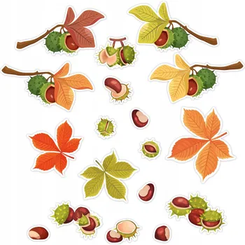 Obraz PODZIMNÍ DEKORACE NA OKNO - KAŠTANY (oboustranné) - LearnHow