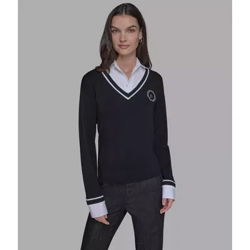 Dámský svetr KARL LAGERFELD PARIS dámský sver STRIPED LOGO L