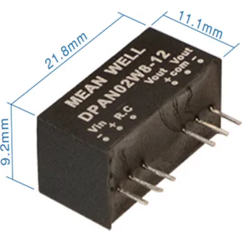 Měnič napětí Mean Well DPAN02W8-15 Měnič DC/DC modulový 2W 15V