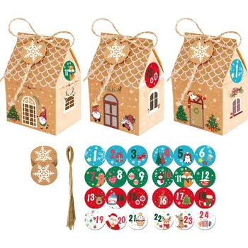 Vánoční dekorace GM adventní kalendář domečky k naplnění 24 ks
