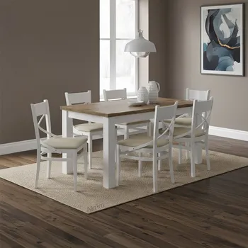 Jídelní stůl Jídelní set PROVENCE a | rozkládací stůl 160x79,9 cm a 6x židle | andersen/lefkas