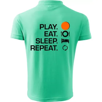 Pánská košile Hokejbal - Play eat sleep repeat - Polokošile pánská Pique Polo 203 - S ( Mátová )