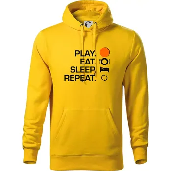 Pánská mikina Hokejbal - Play eat sleep repeat - Mikina pánská Cape s kapucí - XL ( Žlutá )